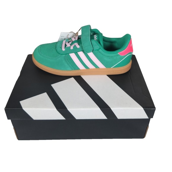 Children Unisex Shoes Adidas Kids Breaknet Sleek ELC JQ1802 Green/Pink Size 3Y - Picture 10 of 11